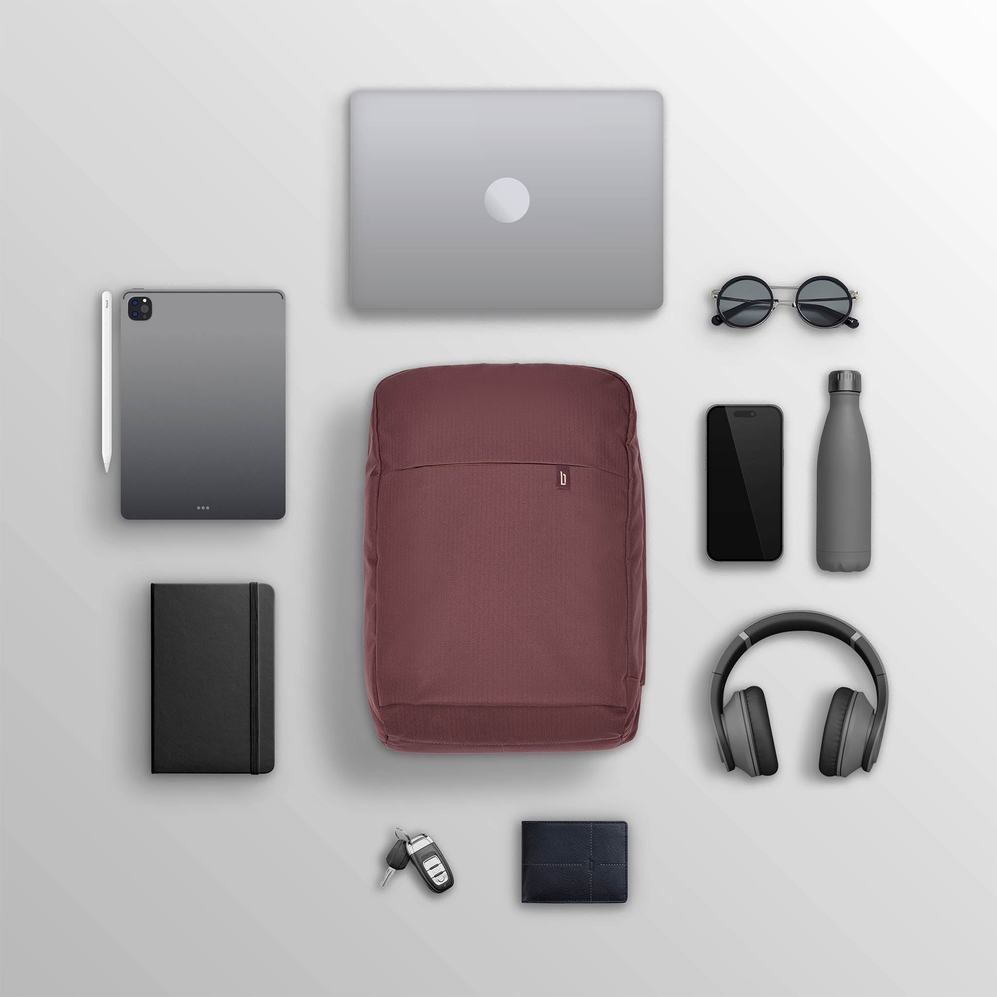 Urbaneer 3-in-1 Daypack Recycled Polyester Aubergine - Lilienthal Berlin