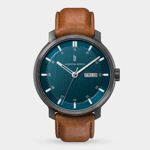 Neolux Day Date Dark Silver Blue - Lilienthal Berlin