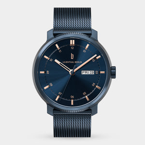 Neolux Day Date Blue Rose Gold - Lilienthal Berlin