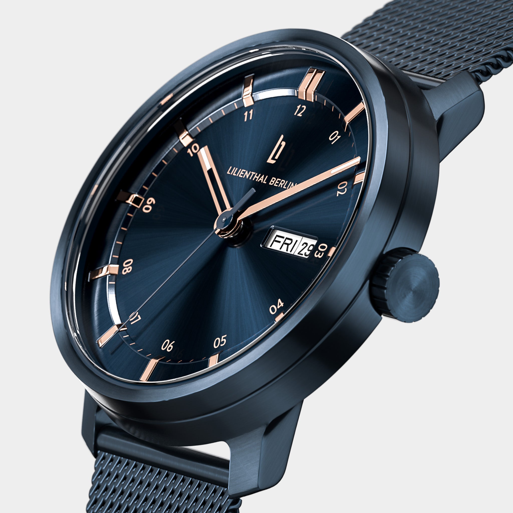 Neolux Day Date – Blue Rose Gold