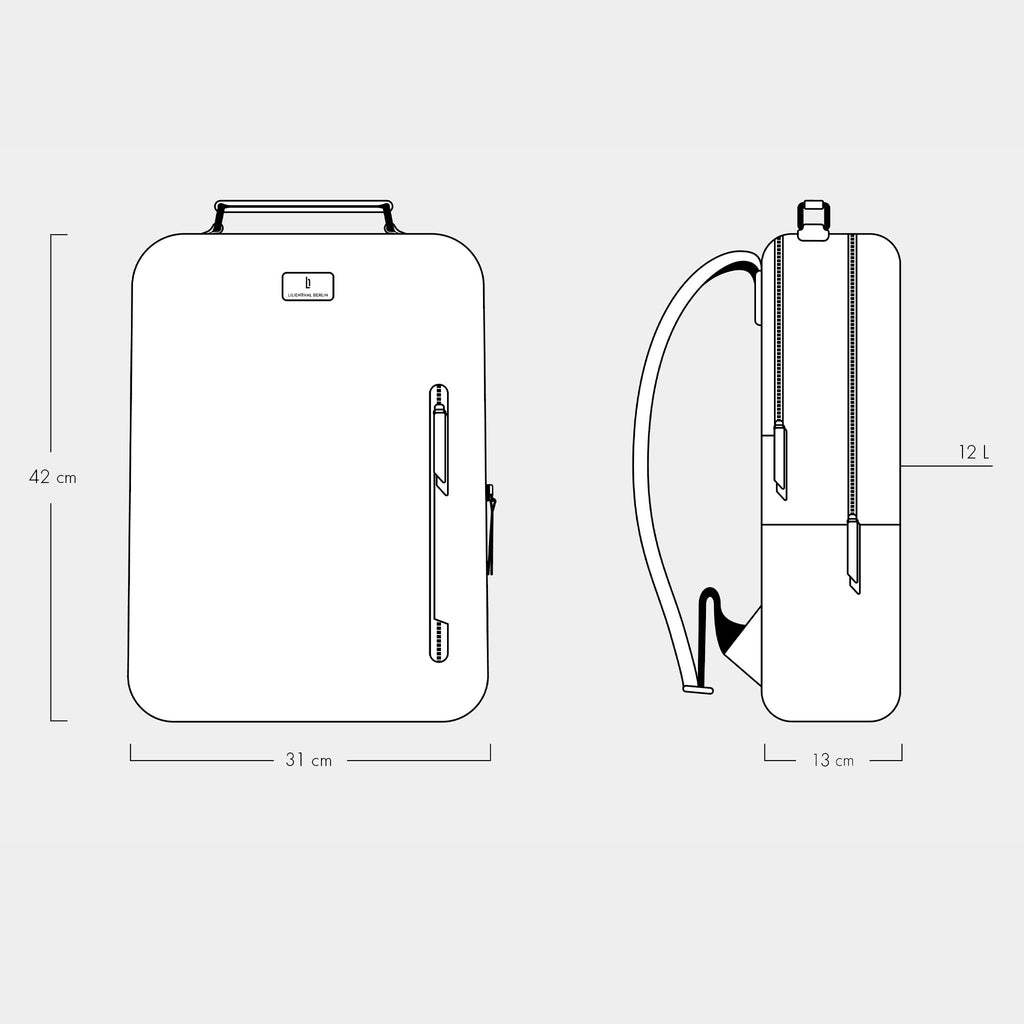 Minimalist Backpack Cactus Leather Black - Lilienthal Berlin