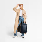 Minimalist Backpack Cactus Leather Navy Blue - Lilienthal Berlin