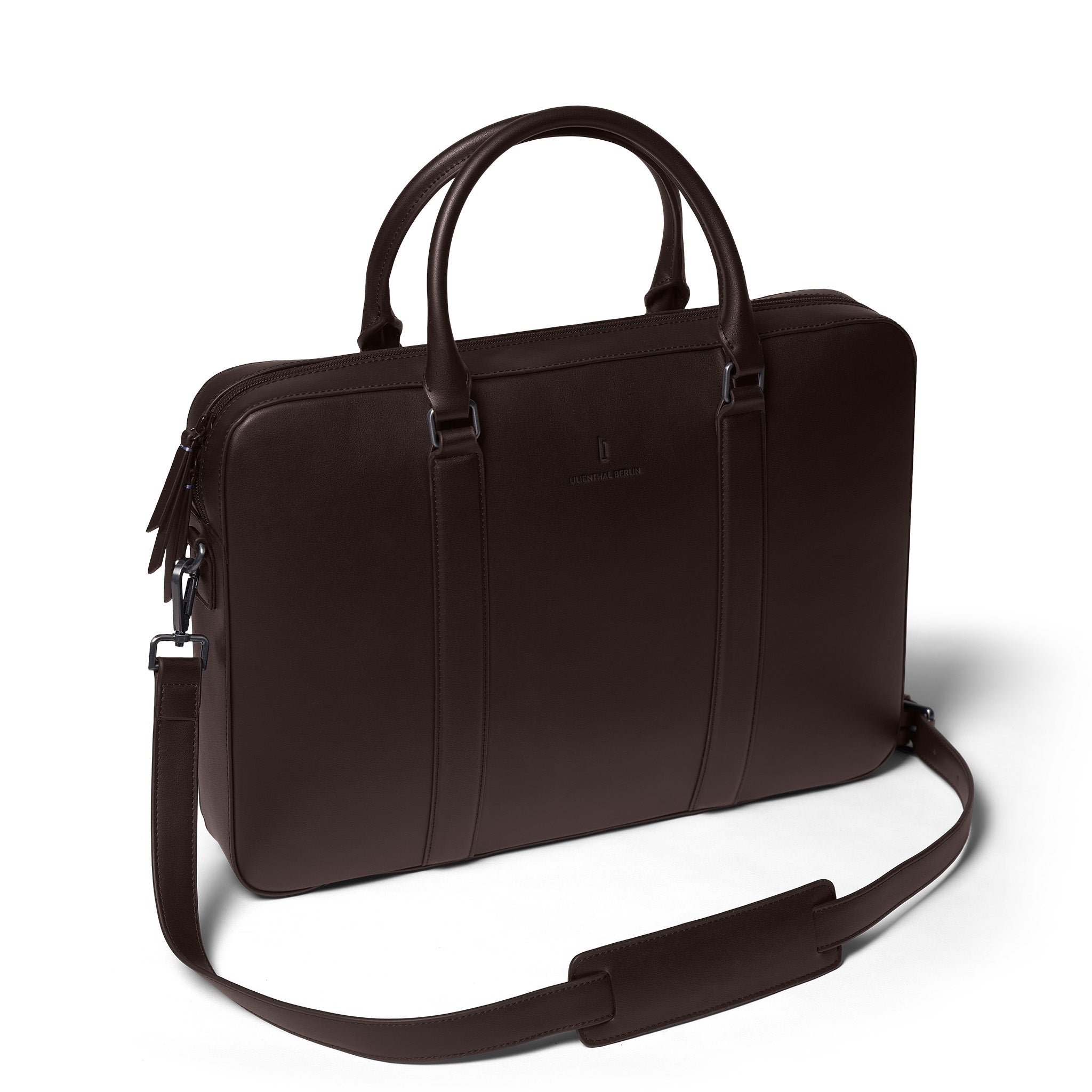 Classic Briefcase Cactus Leather Dark Brown - Lilienthal Berlin